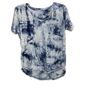 Members Mark Favorite Tee Tie Dye Blue Shirt Top Size L NWT Womens